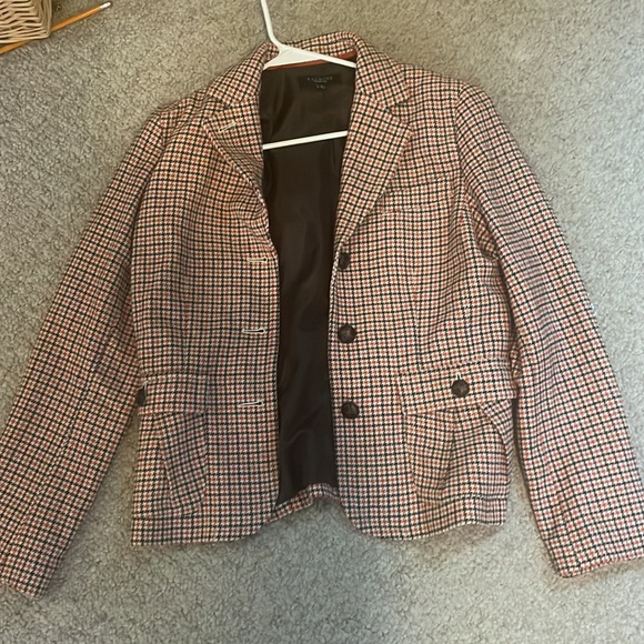 Talbots orange patterned blazer size 10 - Picture 3 of 5